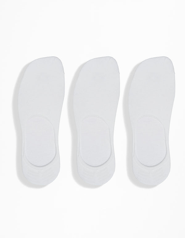 3 Pairs - Invisible Socks - White
