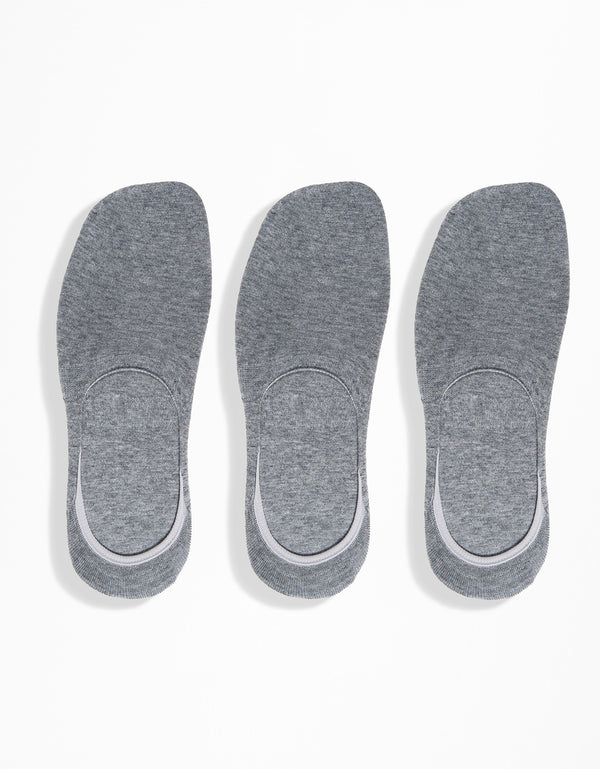 3 Pairs - Invisible Socks - Grey